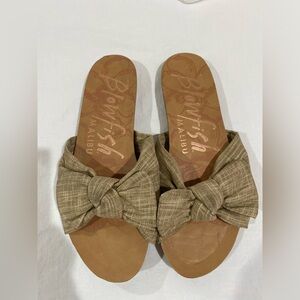 Blowfish Brown Plaid Bow Sandals